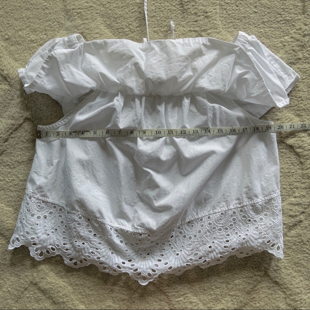 Madewell White Eyelet Balcony Off Shoulder Top - Picture 3 of 8